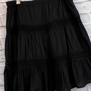 JMB Signature Black Tiered Boho Peasant Skirt XL